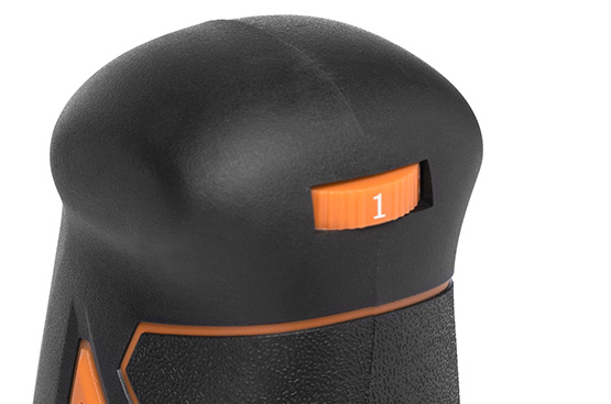 Позволяет выставить требуемое число оборотов в зависимости от материала