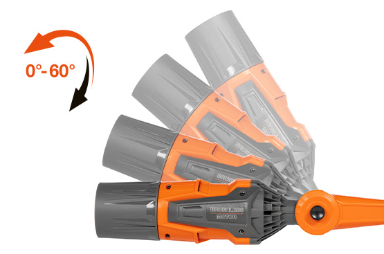 4 положения сопла выдува позволяют подобрать положение для эффективной и комфортной работы с воздуходувкой.